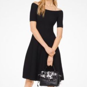 Navy off the Shoulder Michael Kors Dress